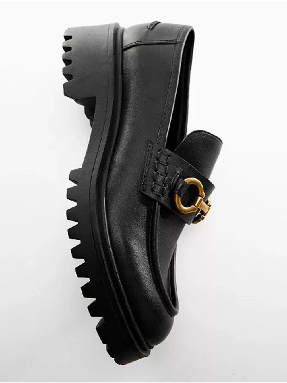 Mango Leather Track Sole Moccasins